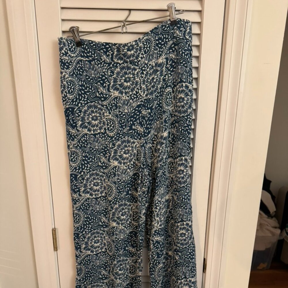 Maeve Blue Printed Flowy Pants